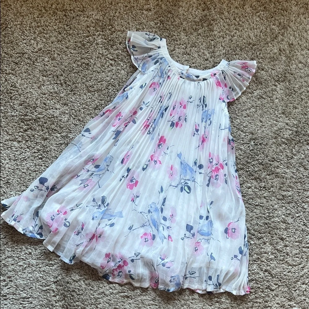 BabyGap Toddler Girl White Accordion Dress Size 3t
